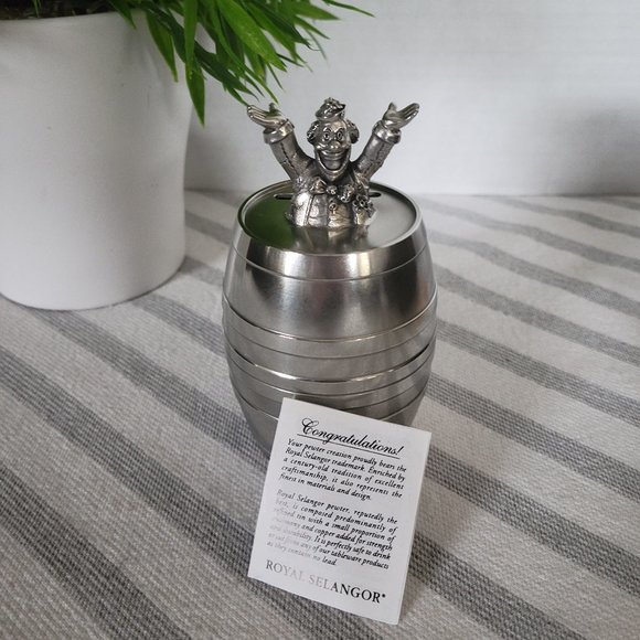 Royal Selangor, BNIB, Pewter Clown Barrel Coin Bank - Picture 7 of 14